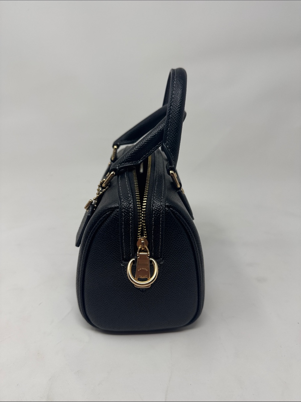 Coach Black Mini Leather Satchel with Gold Hardware - Picture 3 of 6